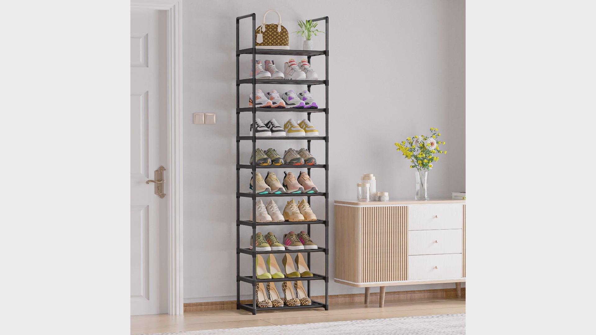 Sturdy metal shoe online rack