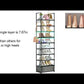 OYREL Sturdy Metal Narrow Shoe Rack Organizer for Closets,Shoe Stand,Shoe Shelf (10 Tier with 2 Boxes and 1 Hook)